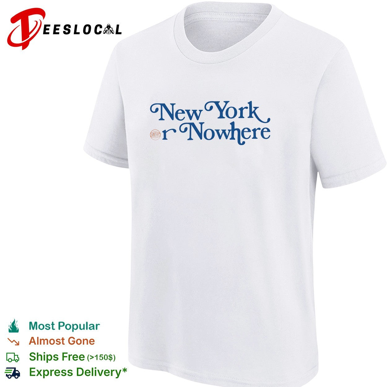 New York or Nowhere New York Knicks typography fan shirt