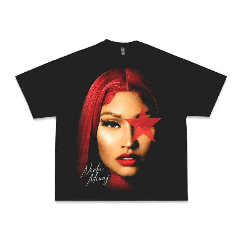 Nicki Red Star Rap Tee, Hip Hop Streetwear Shirt - clothing by TeeHivey.com