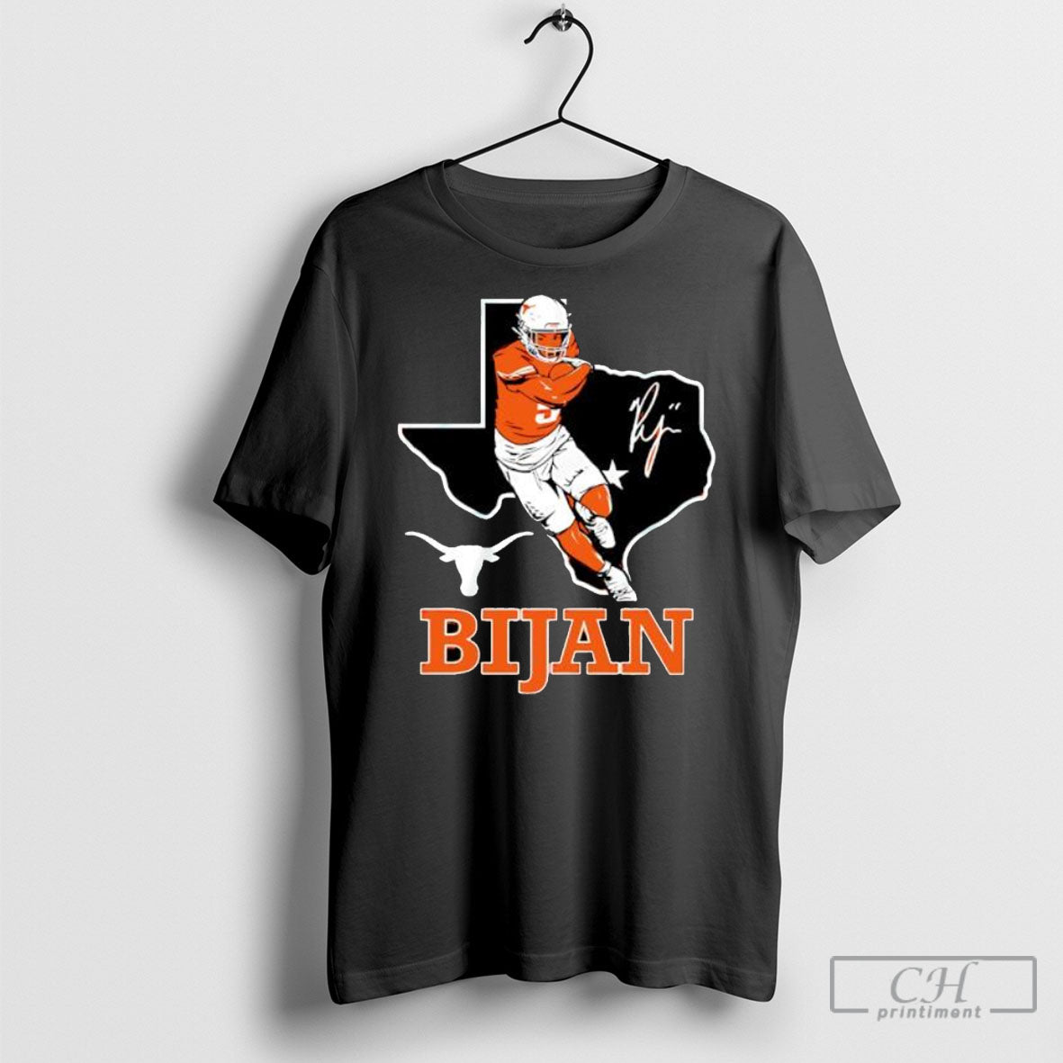 Official Bijan Robinson State Outline Texas Football Maps Sweater