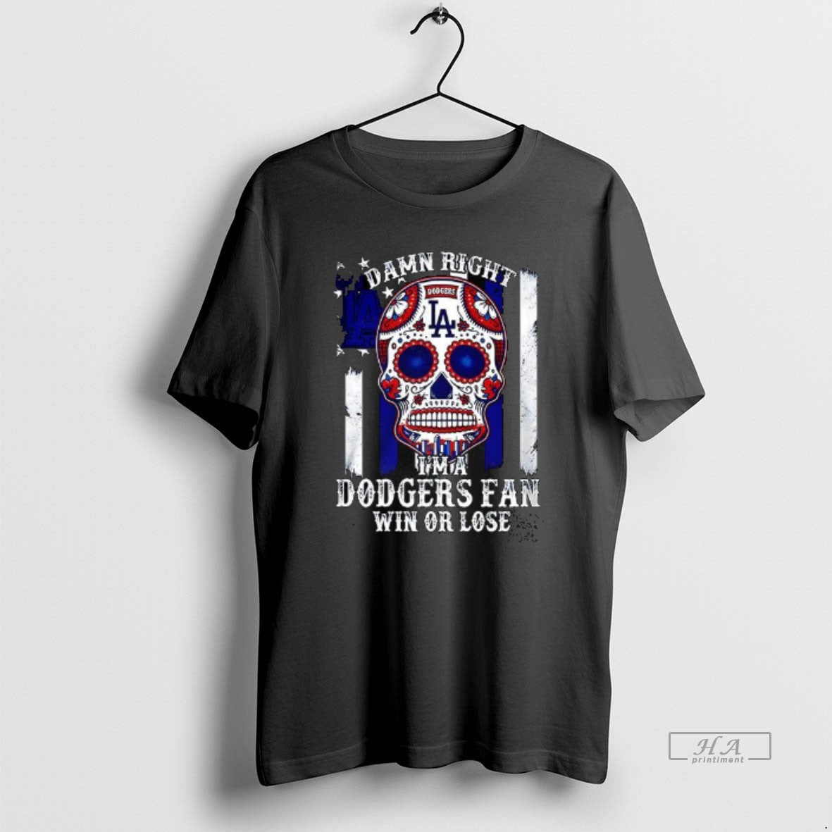 Official Damn Right Im A Los Angeles Dodgers Win Or Lose Sugar Skull - clothing by TeeHivey.com