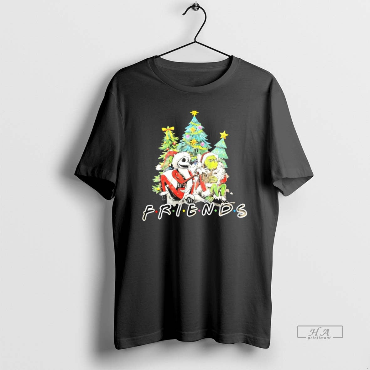 Official Friends Grinch And Jack Skellington Drunk Christmas - clothing by TeeHivey.com