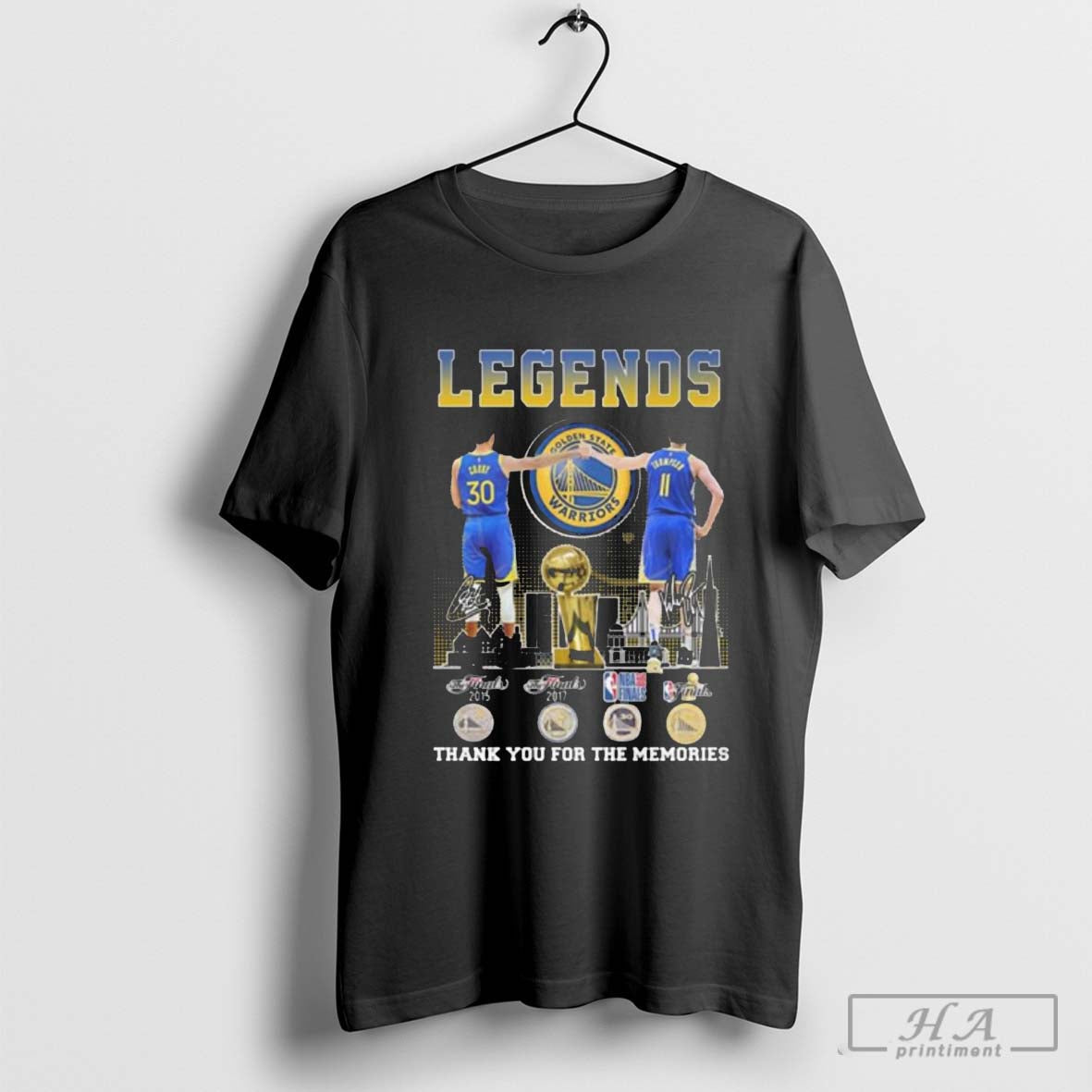 Official Golden State Warriors Stephen Curry X Klay Thompson Legends Thank You For The Memories Signatures