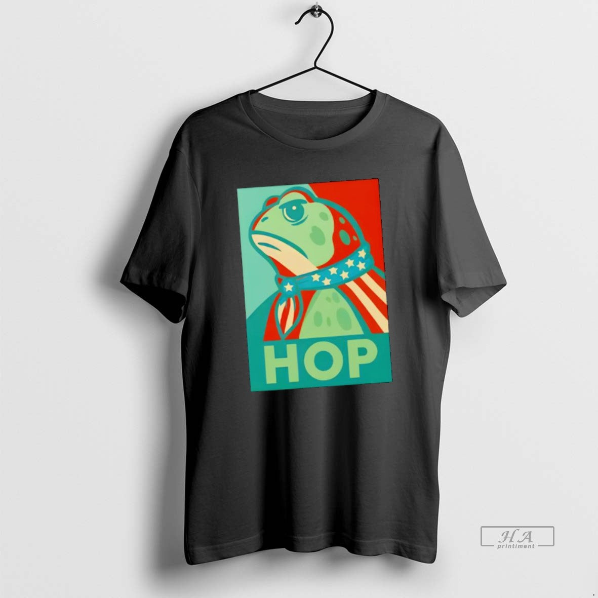 Official Hop Portland Frog Wearing American Flag - clothing by TeeHivey.com