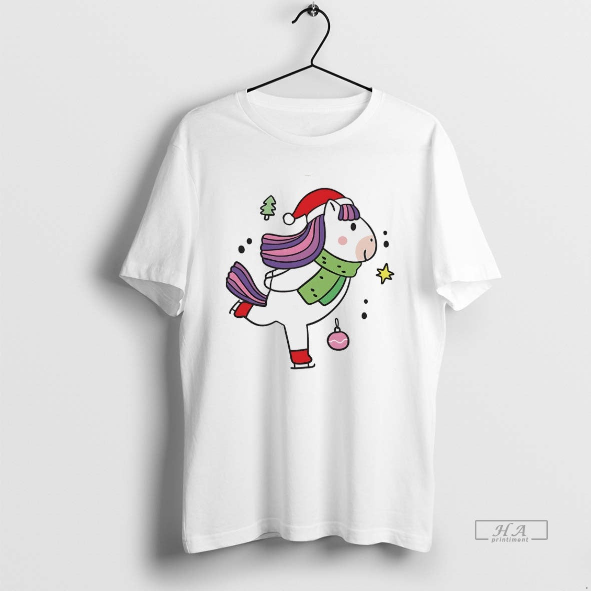 Official Ice Skating Unicorn Santa Hat Christmas White - clothing by TeeHivey.com