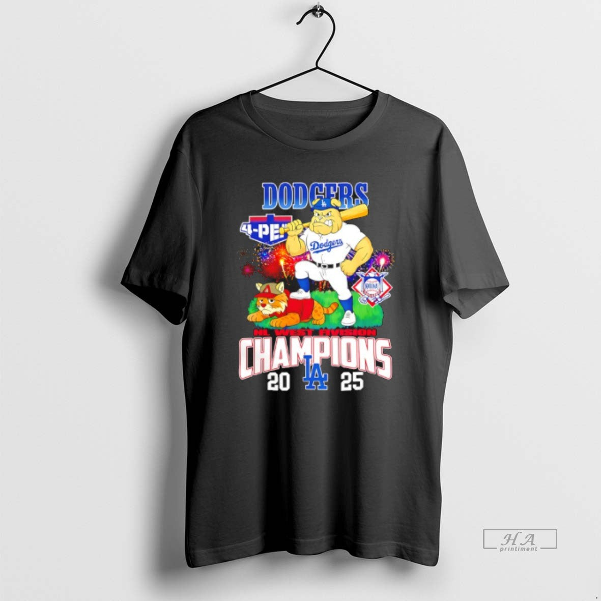 Official Los Angeles Dodgers 4 Peat Nl West Division Champions 2025 Mascot - clothing by TeeHivey.com