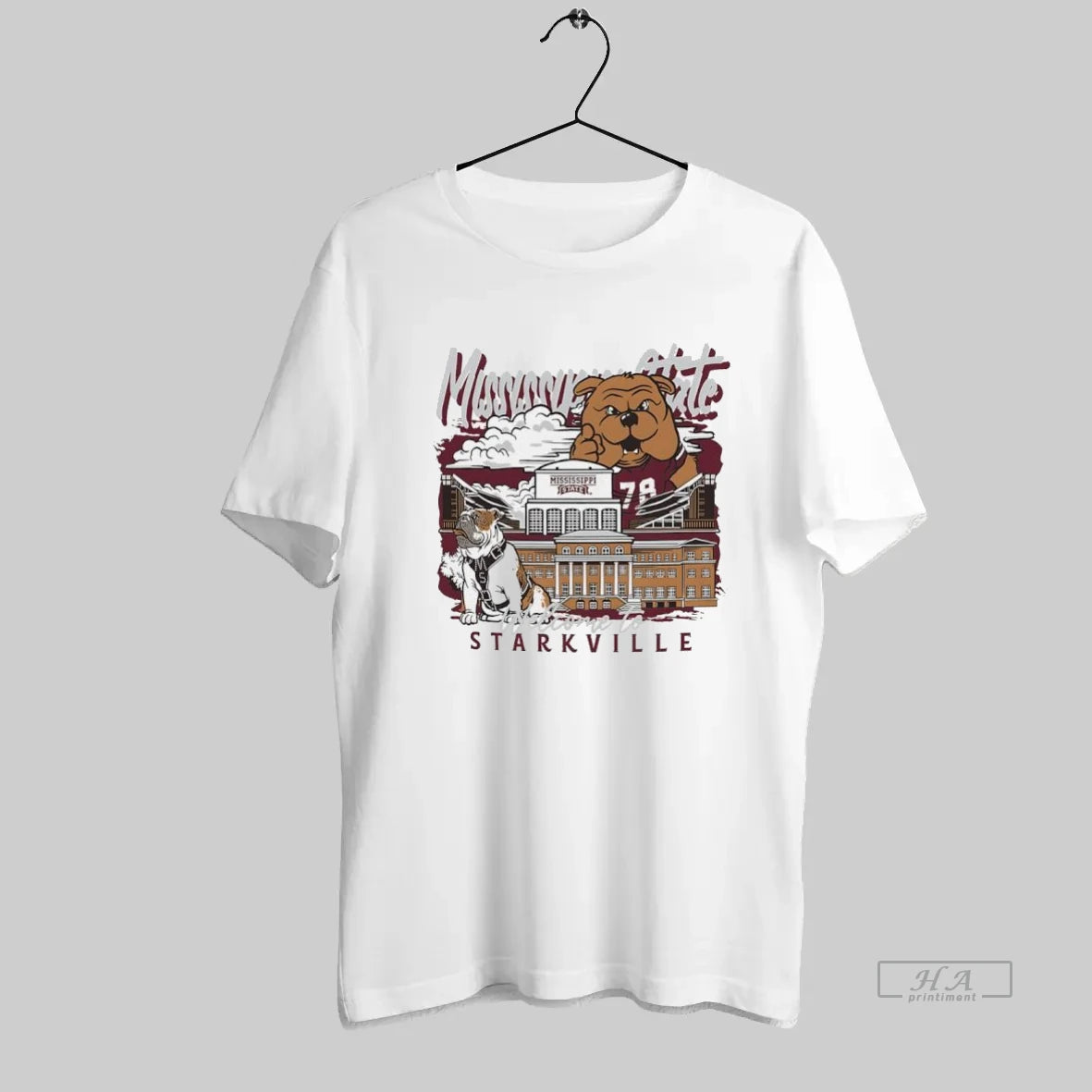 Official Mississippi State Bulldogs Football Welcome To Starkville Hand Drawn Campus Masot - clothing by TeeHivey.com