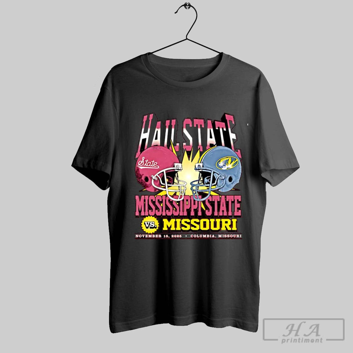 Official Mississippi State University Vs Missouri Tigers Half State Game Day 2025 Helmet - clothing by TeeHivey.com