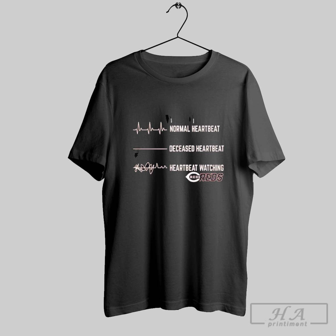Official Normal Heartbeat Deceased Heartbeat Heartbeat Watching Reds - clothing by TeeHivey.com
