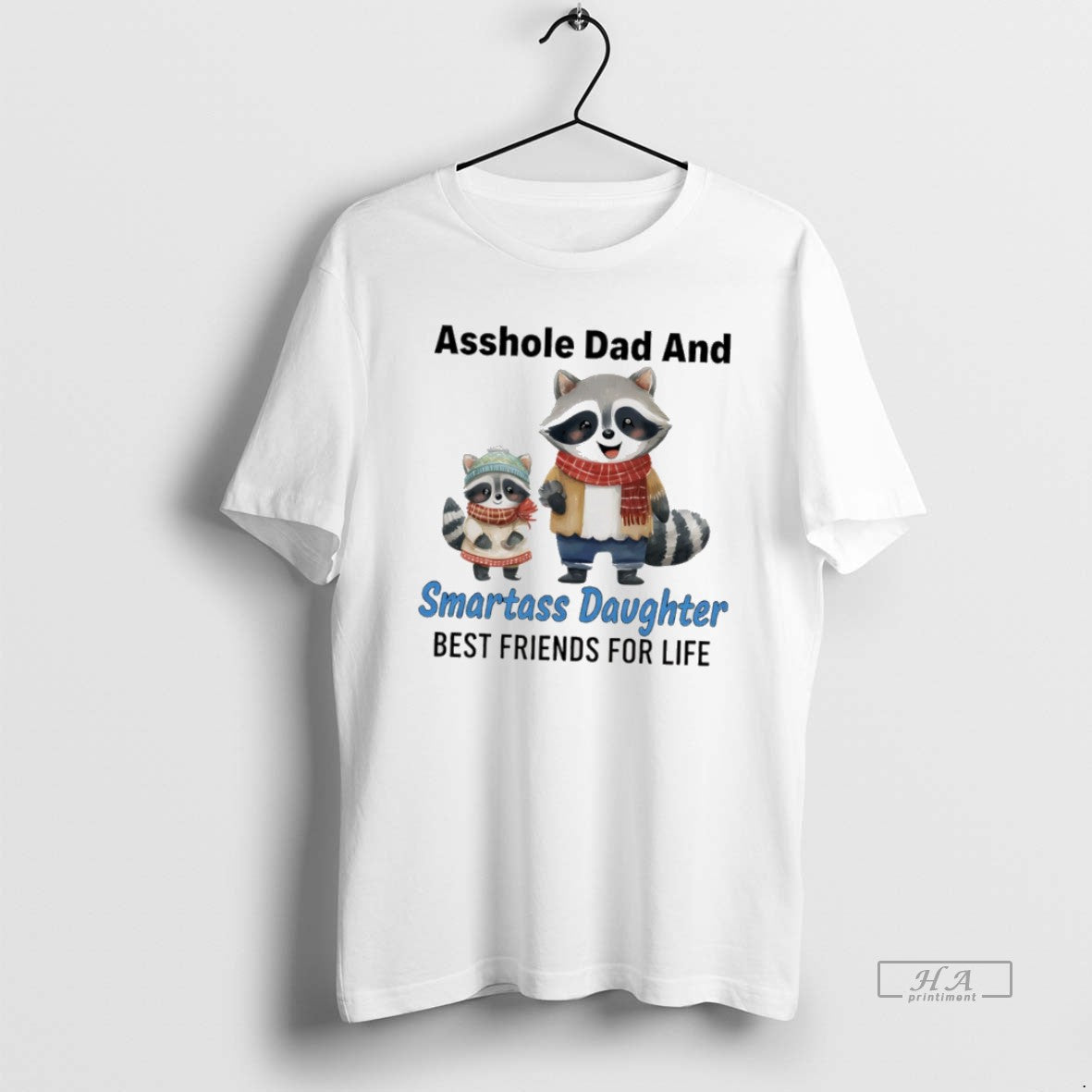 Official Raccoon Christmas Asshole Dad And Smartass Daughter Best Friends For Life - clothing by TeeHivey.com