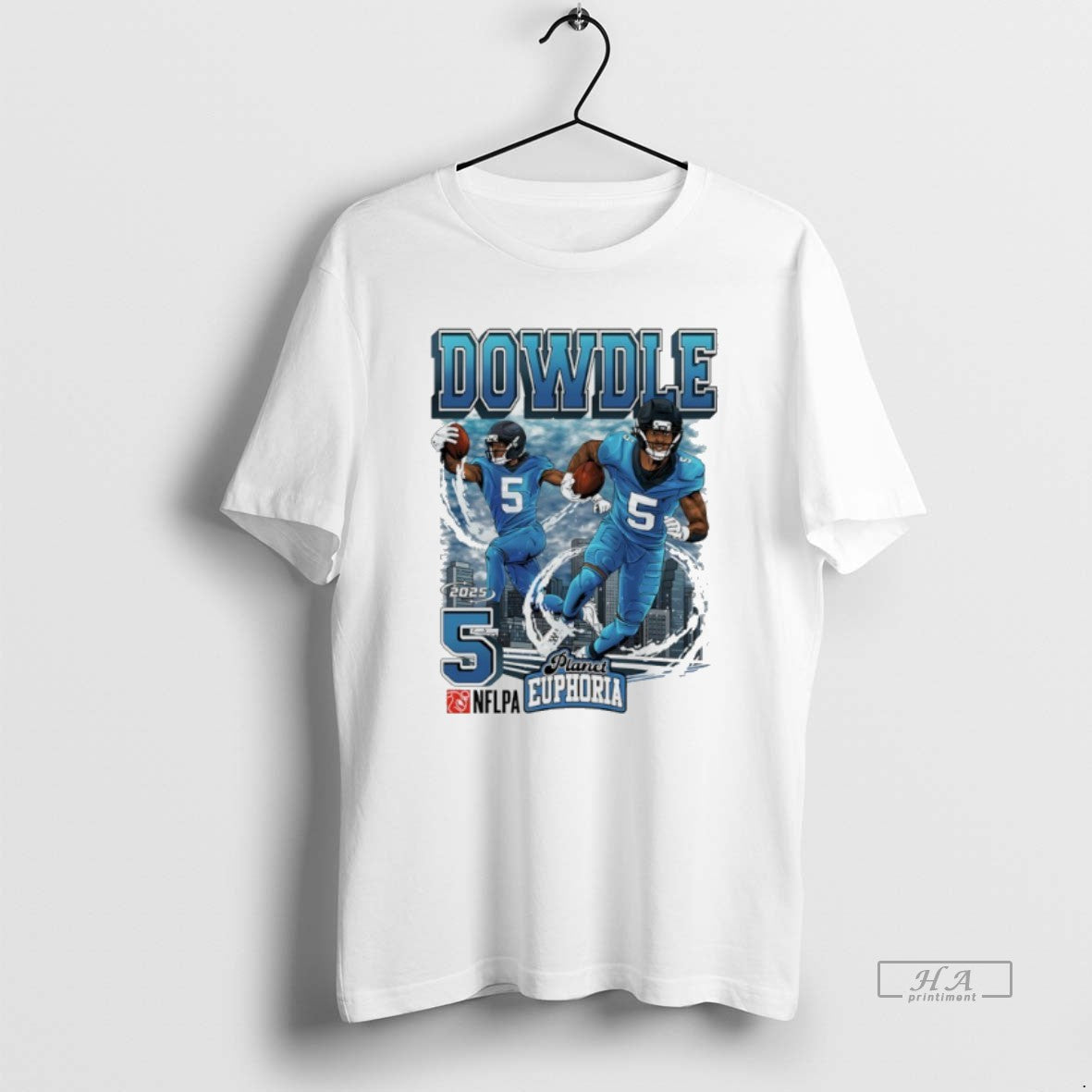 Official Rico Dowdle 5 Carolina Panthers 2025 Player Collage Graphic - clothing by TeeHivey.com