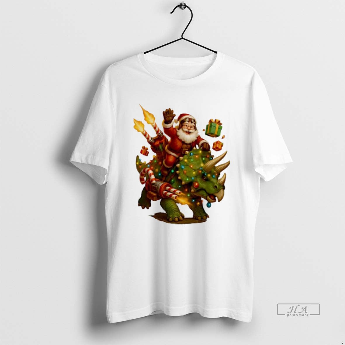 Official Rocket Triceratops Dinosaur Christmas Santa - clothing by TeeHivey.com