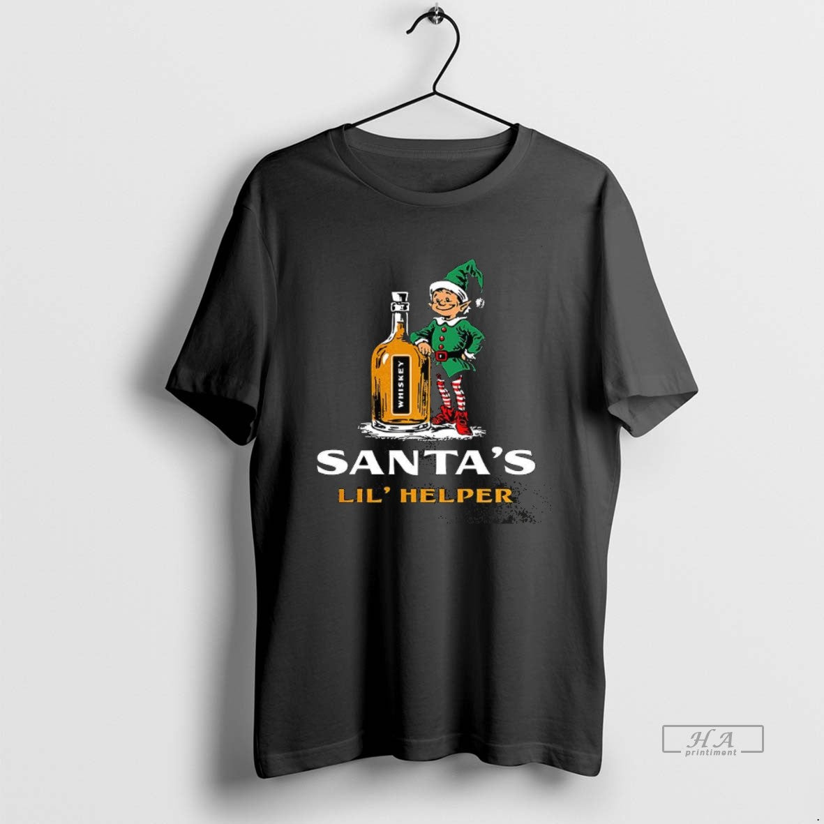Official Santas Lil Helper Christmas Elf And A Bottle Of Whisky - clothing by TeeHivey.com