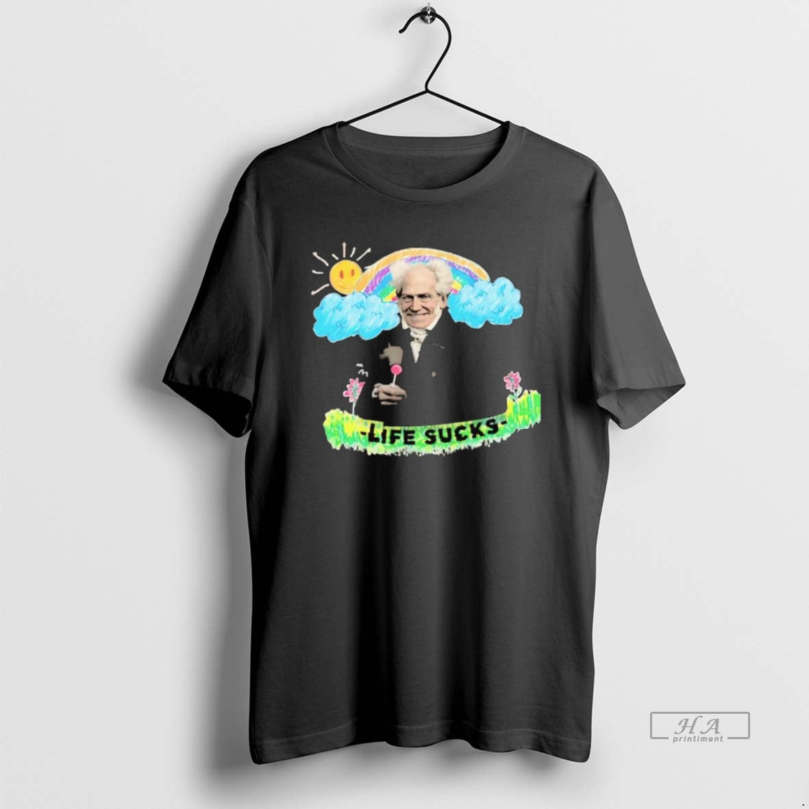 Official Schopenhauer Life Sucks Rainbow - clothing by TeeHivey.com