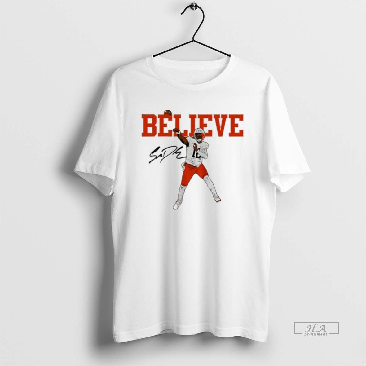 Official Shedeur Sanders Believe Cleveland Browns Signature - clothing by TeeHivey.com