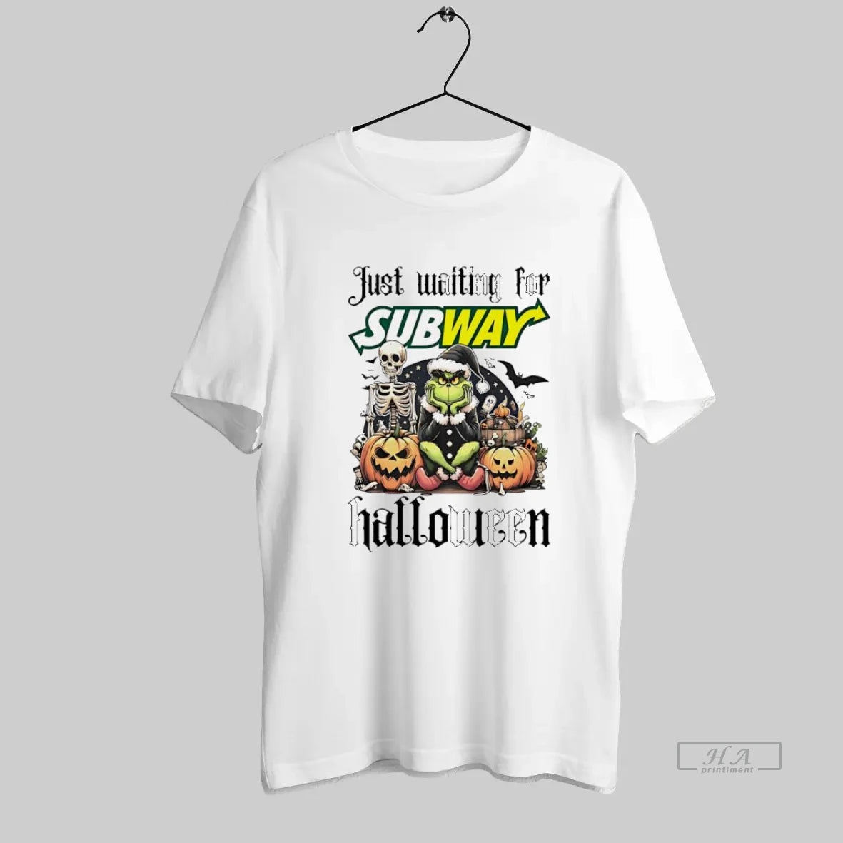 Official Subway Grinch Just Waiting For Halloween Goth Graphic - clothing by TeeHivey.com