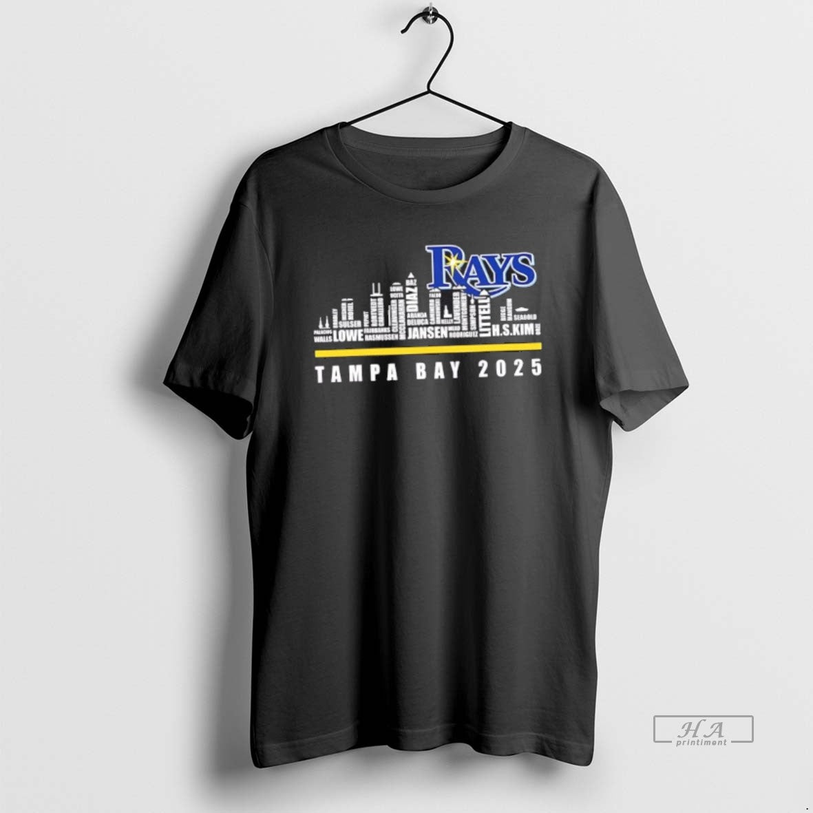 Official Tampa Bay Rays 2025 All Names City Skyline - clothing by TeeHivey.com