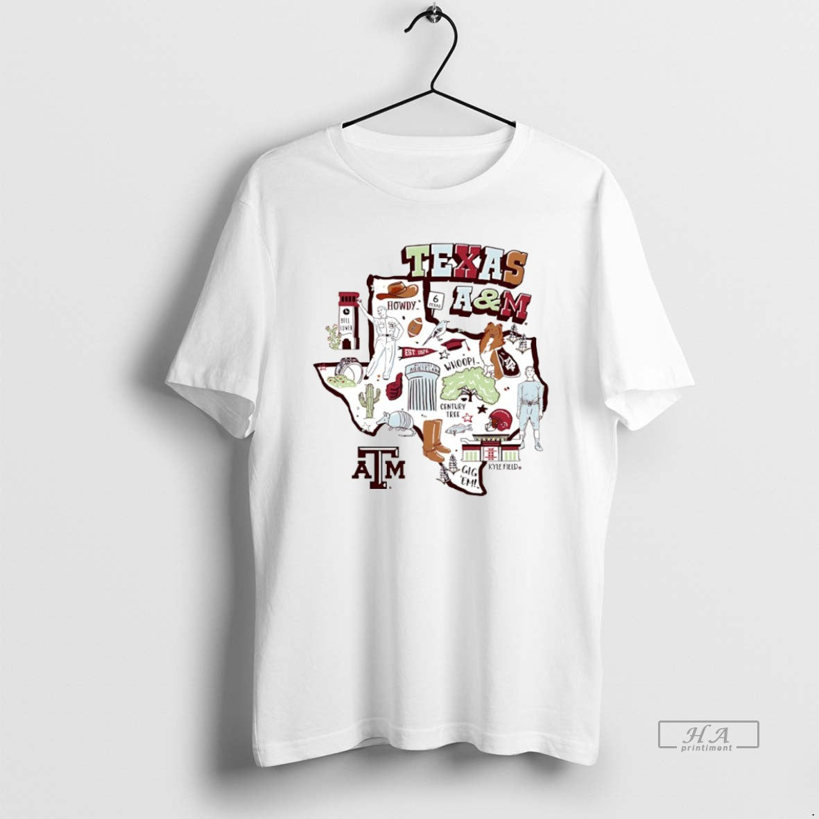 Official Texas A And M Aggies Football State Map Circle - clothing by TeeHivey.com