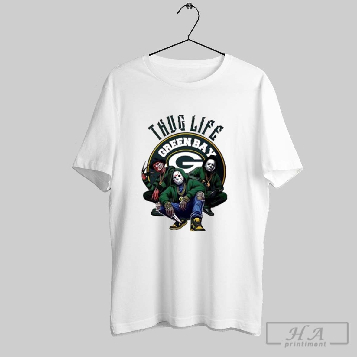 Official Thug Life Green Bay Freddy Jason Michael Myers Halloween Packers Posters White - clothing by TeeHivey.com