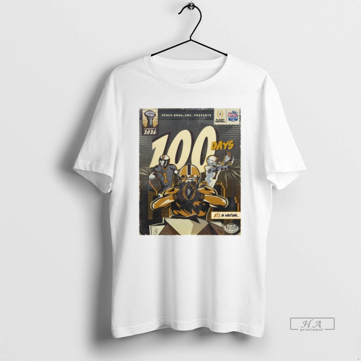 Official Trendy 100 Days Atl Is Waiting Chick Fil A Peach Bowl Cfp January