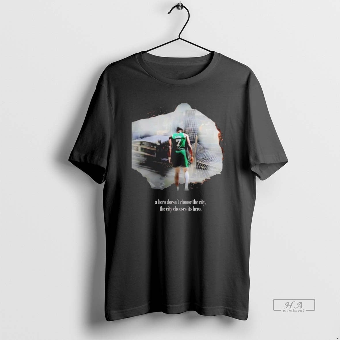 Official Trendy Jaylen Brown A Hero Doesnt Choose The City Chooses Its Hero - clothing by TeeHivey.com