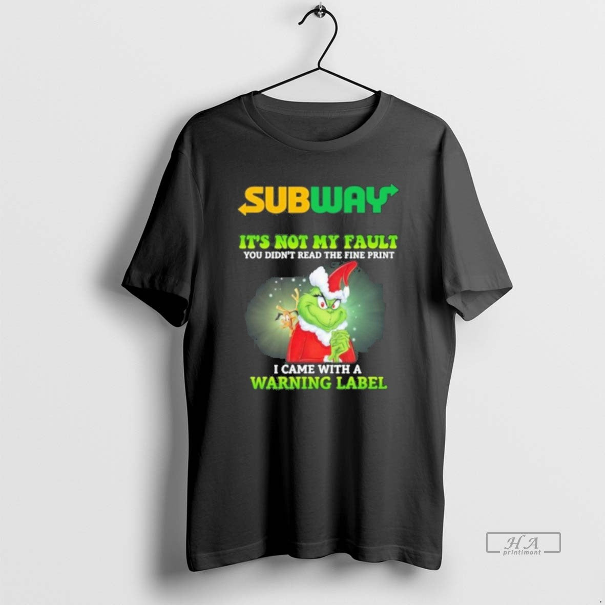 Official Trendy Subway Santa Grinch Its Not My Fault I Came With A Warning Label - clothing by TeeHivey.com