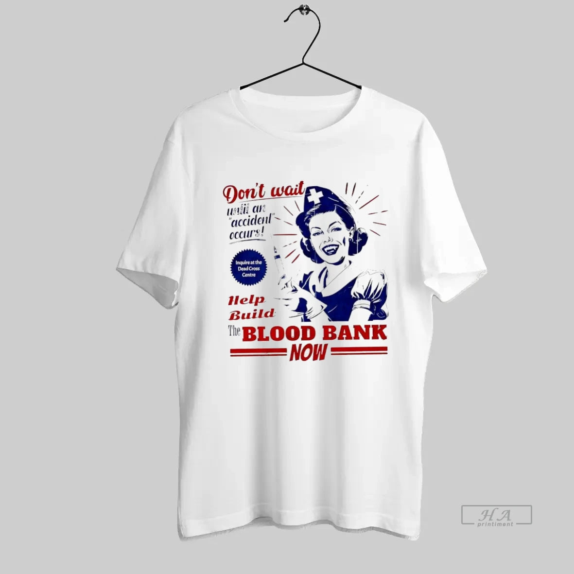 Official Vampire Nurse Help Build The Blood Bank Now Retro - clothing by TeeHivey.com