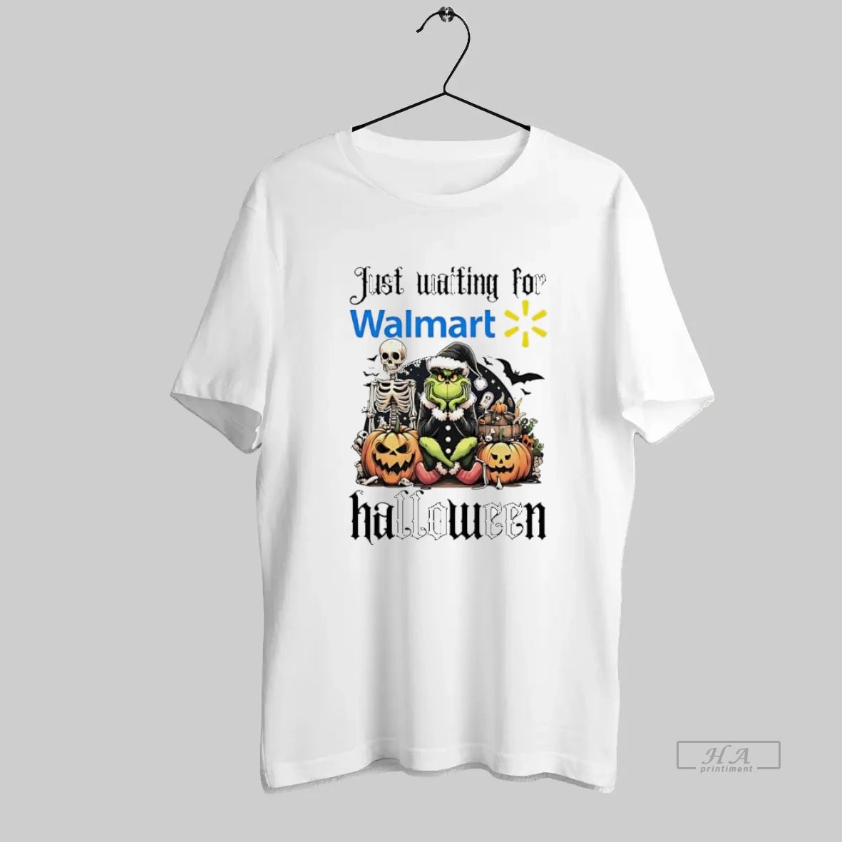 Official Walmart Grinch Just Waiting For Halloween Goth Graphic - clothing by TeeHivey.com