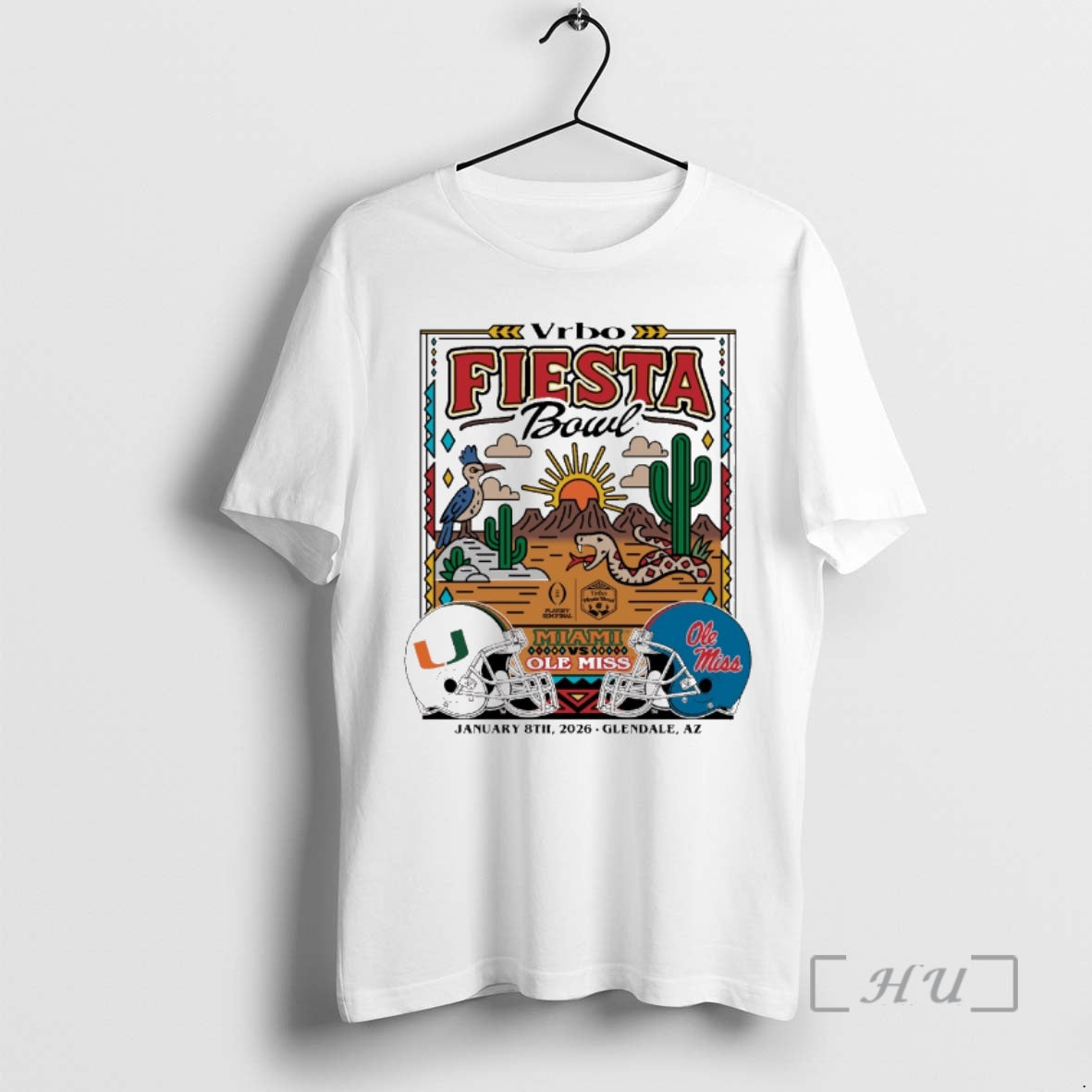 Officials 2026 Vrbo Fiesta Bowl Miami Vs Ole Miss Matchup Desert Dudes Glendale Az Premium - clothing by TeeHivey.com