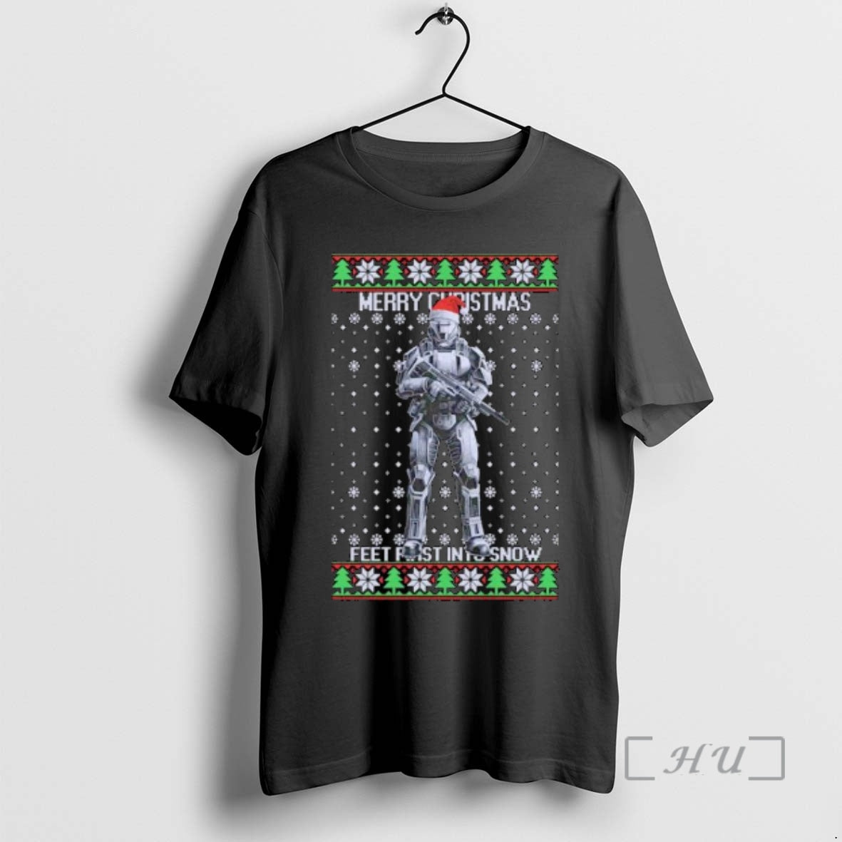 Officials Airsoft Odst Merry Xmas Feet First Into Snow Ugly Christmas Ornaments Premium T Shirts - clothing by TeeHivey.com