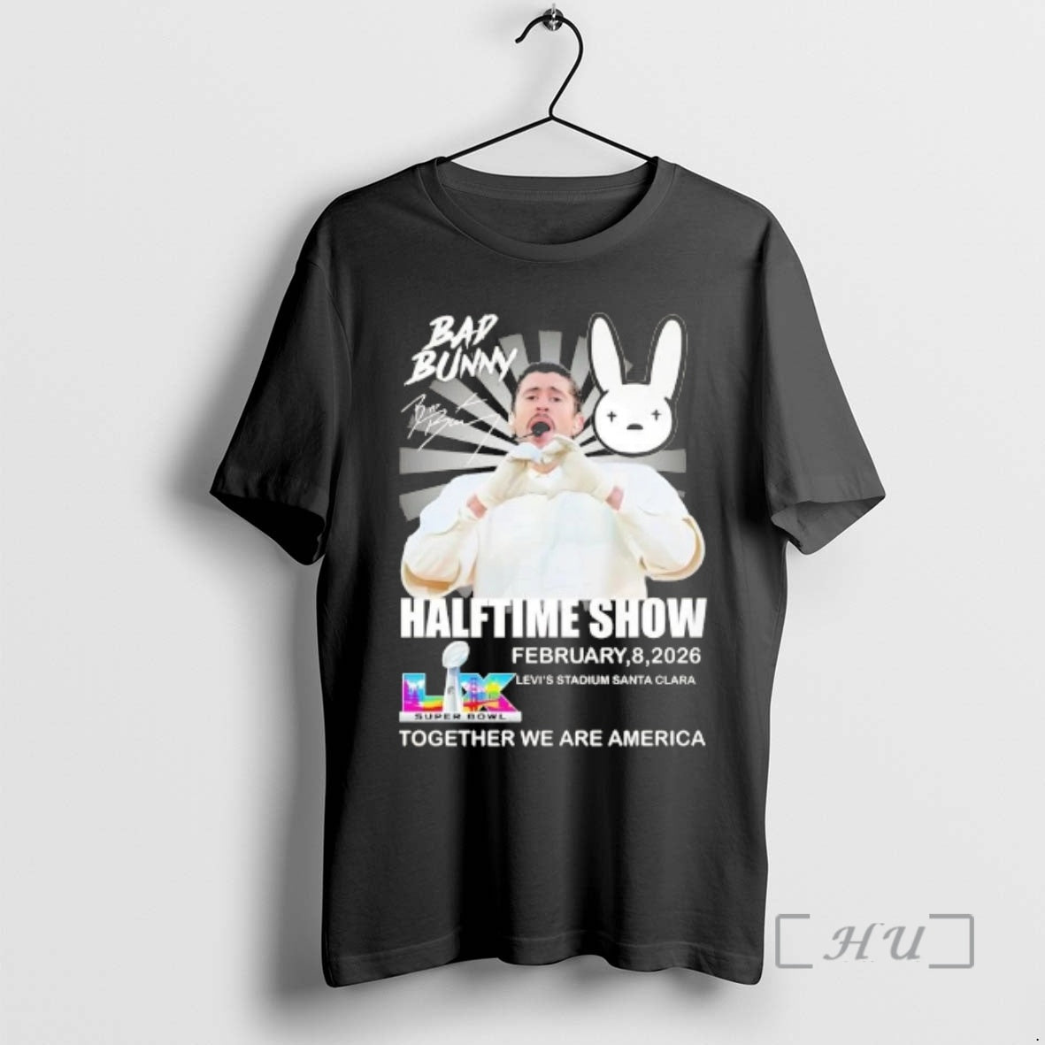 Officials Bad Bunny Halftime Show February 8 2026 Levis Stadium Santa Clara Premium T Shirts - clothing by TeeHivey.com