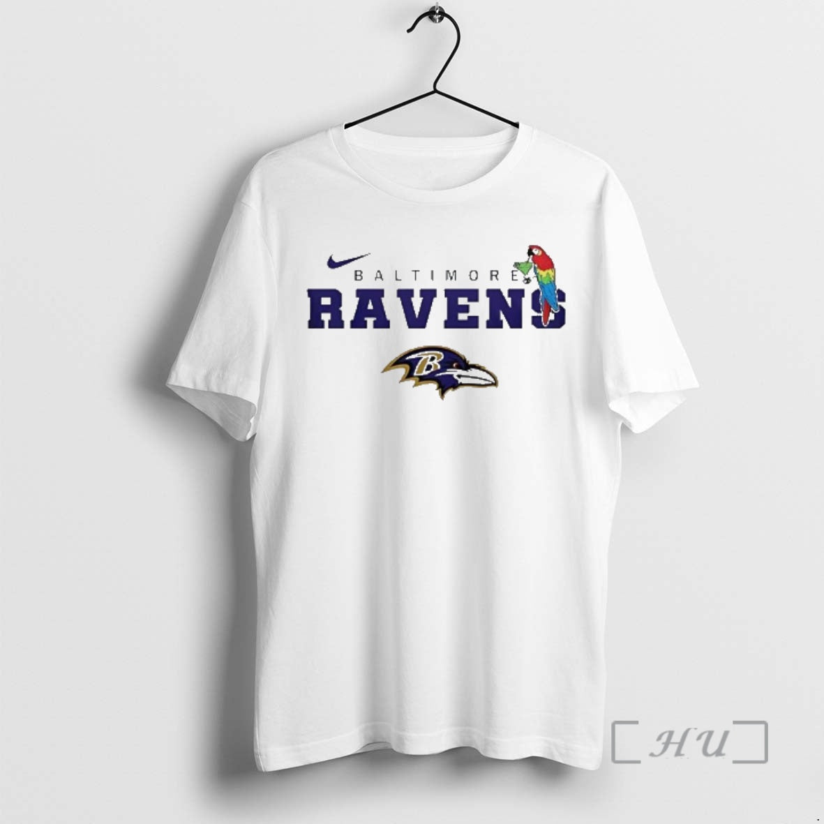 Officials Baltimore Ravens Parrot Drinking Cocktail Bird Logo
