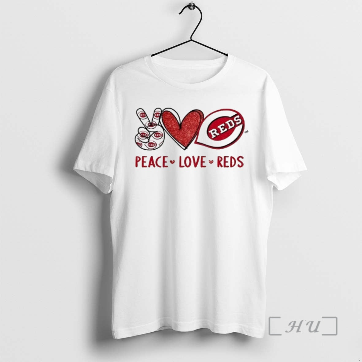 Officials Cincinnati Reds Baseball Peace Love Reds Logo