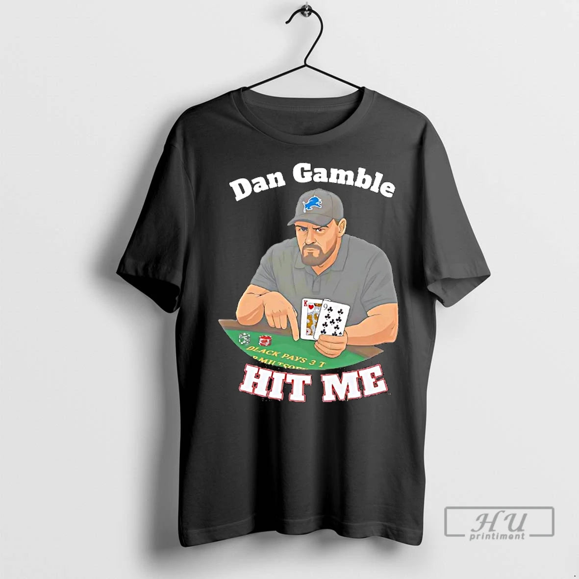Officials Dan Gamble Casino Hit Me Coach Detroit Lions T Shirts