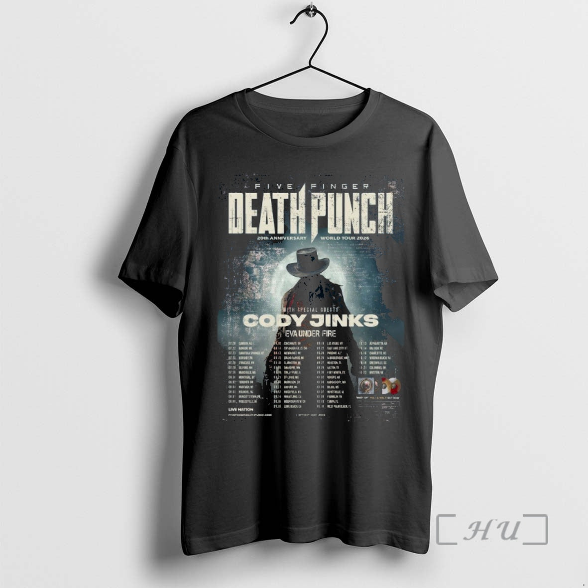 Officials Five Finger Death Punch 20th Anniversary World Tour 2026 North America City Premium - clothing by TeeHivey.com