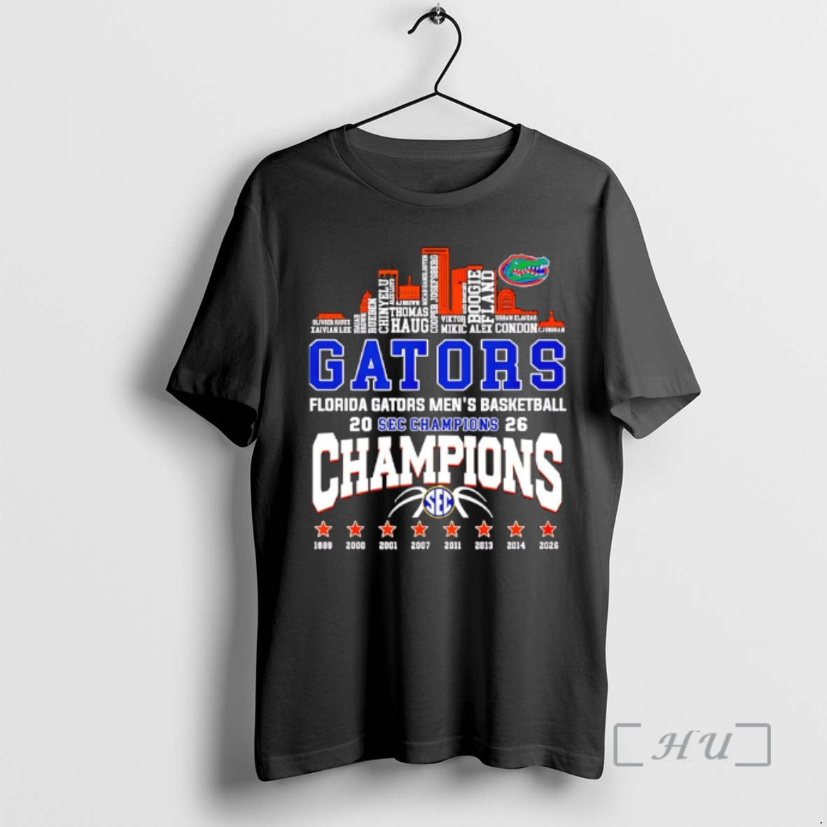 Officials Florida Gators Mens Basketball 2026 Sec Champions 8 Time City Skyline Premium T Shirts