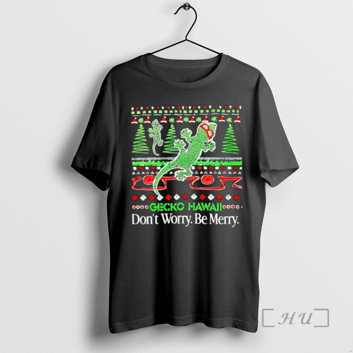 Officials Gecko Hawaii Dont Worry Be Merry Christmas - clothing by TeeHivey.com