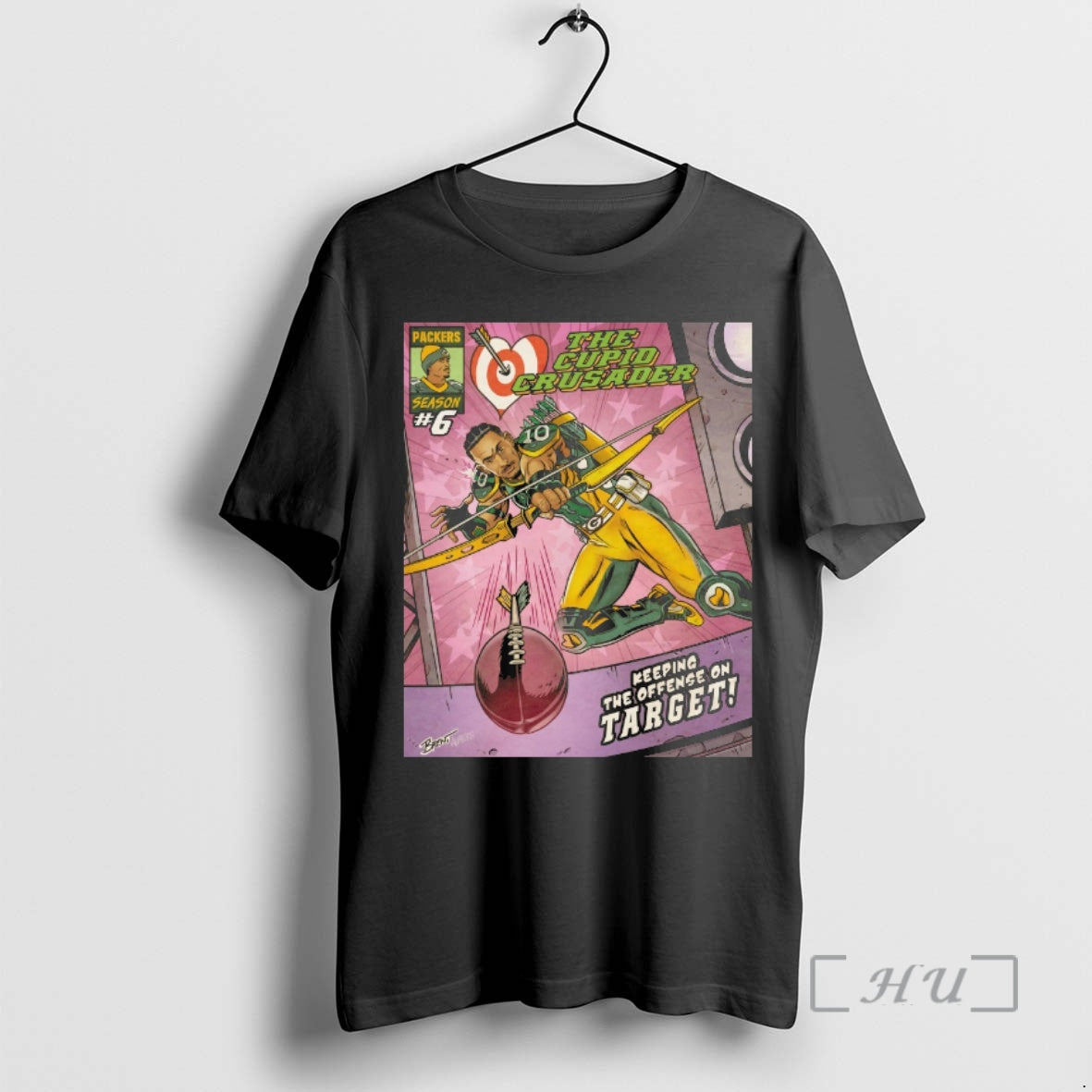 Officials Green Bay Packers The Cupid Crusader Keeping The Offense On Target Premium T Shirts - clothing by TeeHivey.com