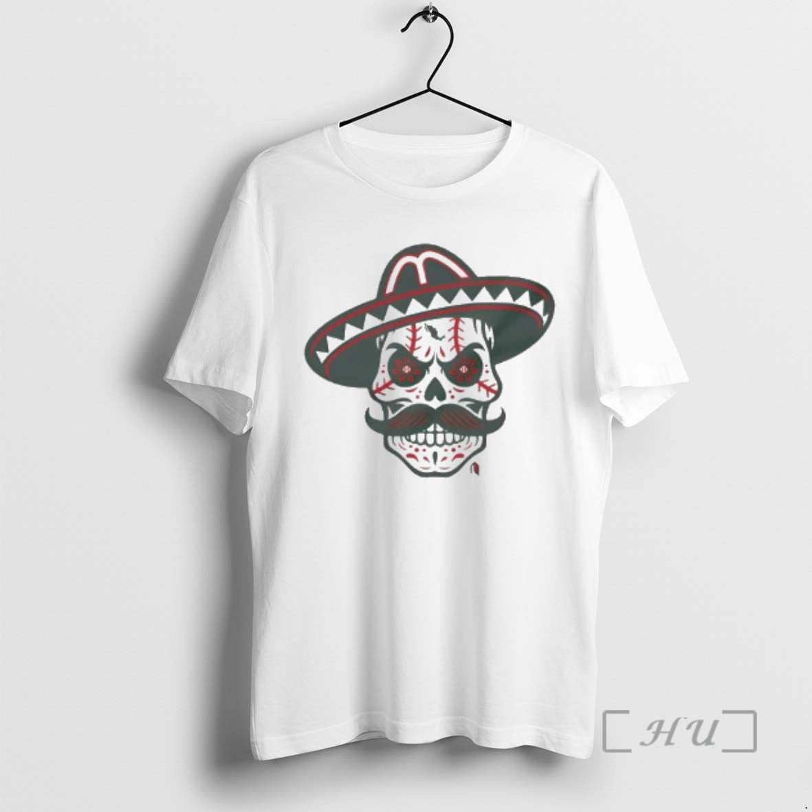 Officials Grumpy Mexico Skull Wearing Wide Brimmed Hat