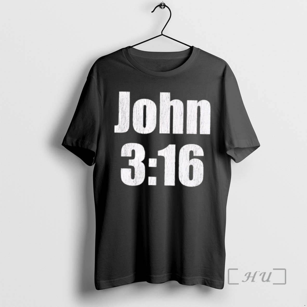 Officials John 3 16 Bible Verse Distressed White Text Graphic