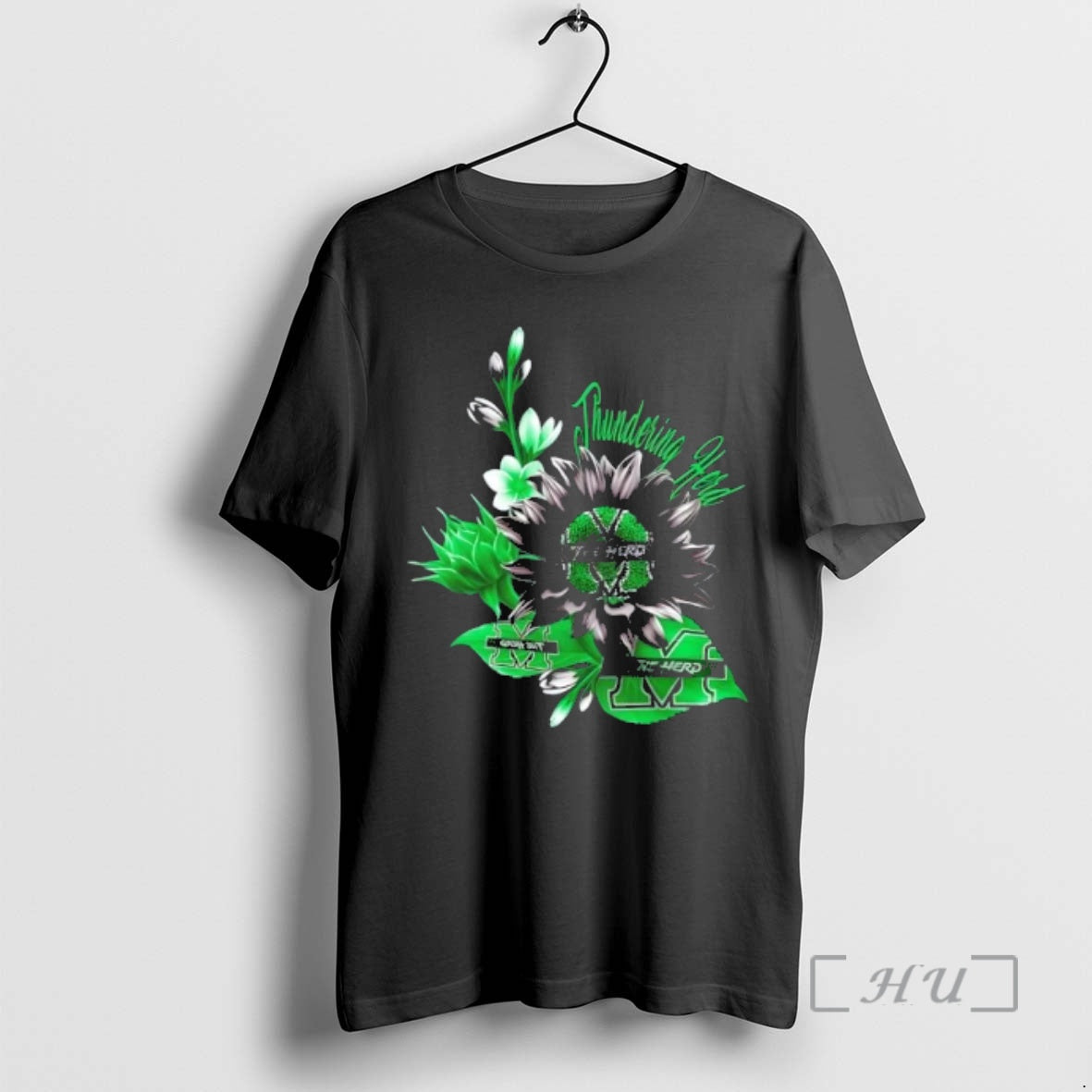 Officials Marshall Thundering Herd Football X Sunflower Floral - clothing by TeeHivey.com