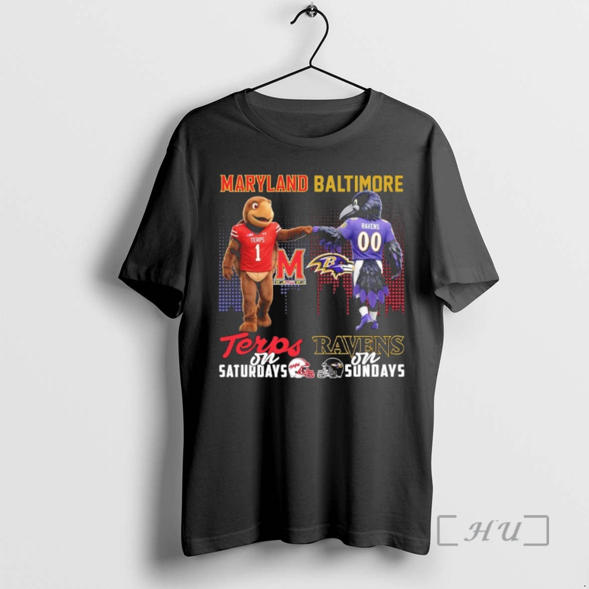 Officials Maryland Terrapins On Saturday And Baltimore Ravens On Sundays Mascot Premium T Shirts Sweater