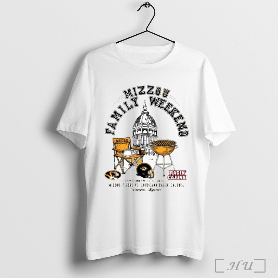 Officials Mizzou Tiger Vs Louisiana Ragin Cajuns 2025 Gameday Family Weekend T Shirt