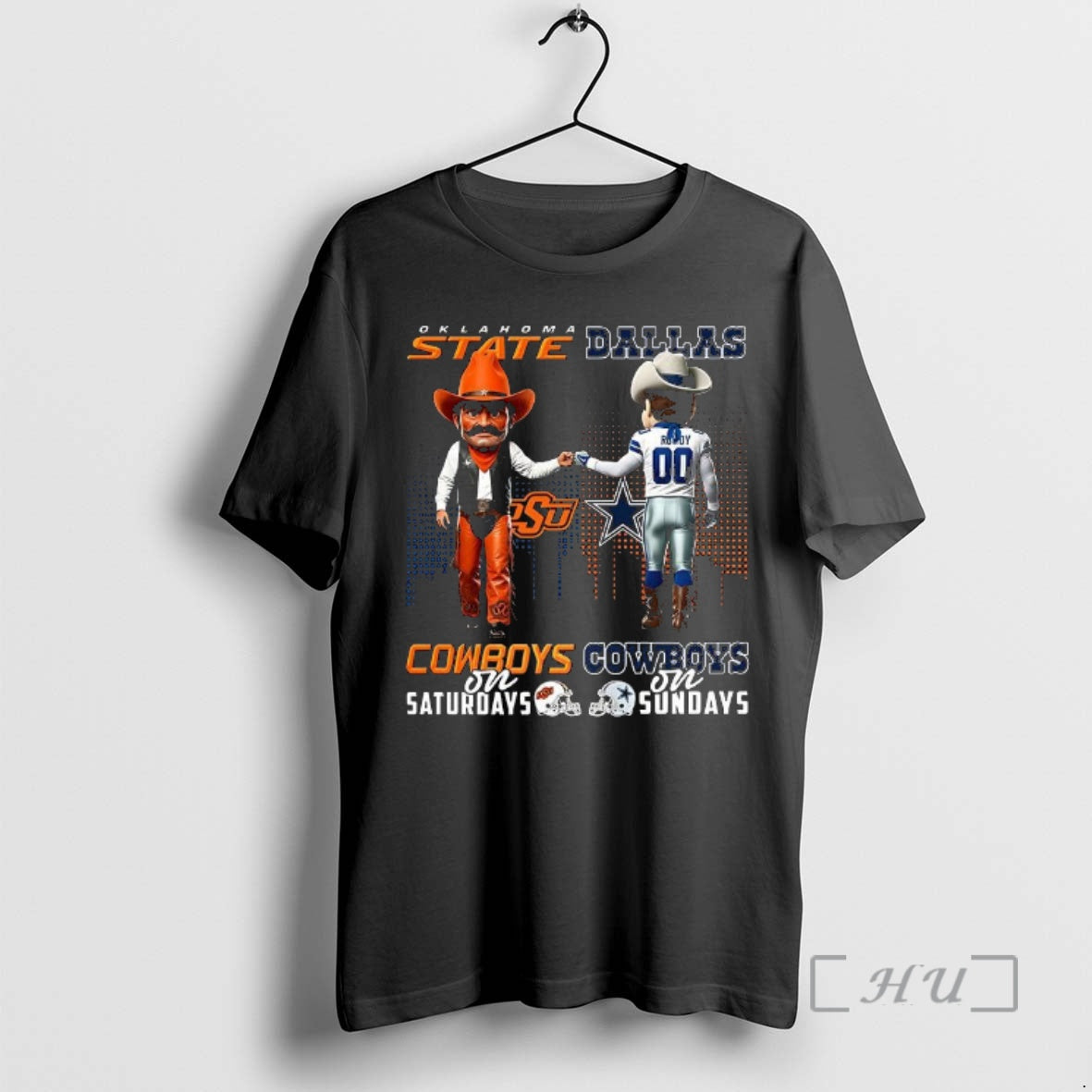 Officials Oklahoma State Cowboys On Saturdays Vs Dallas Cowboys On Sundays Mascot Premium T Shirts - clothing by TeeHivey.com