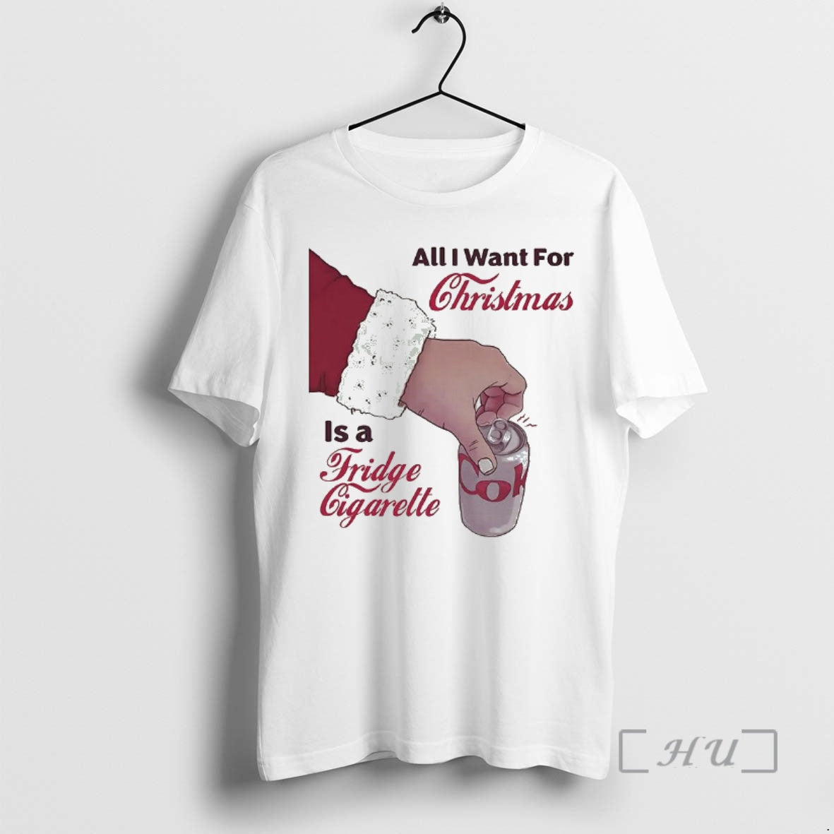 Officials Santas Hand All I Want For Christmas Is A Fridge Cigarette Meme Christmas Premium - clothing by TeeHivey.com