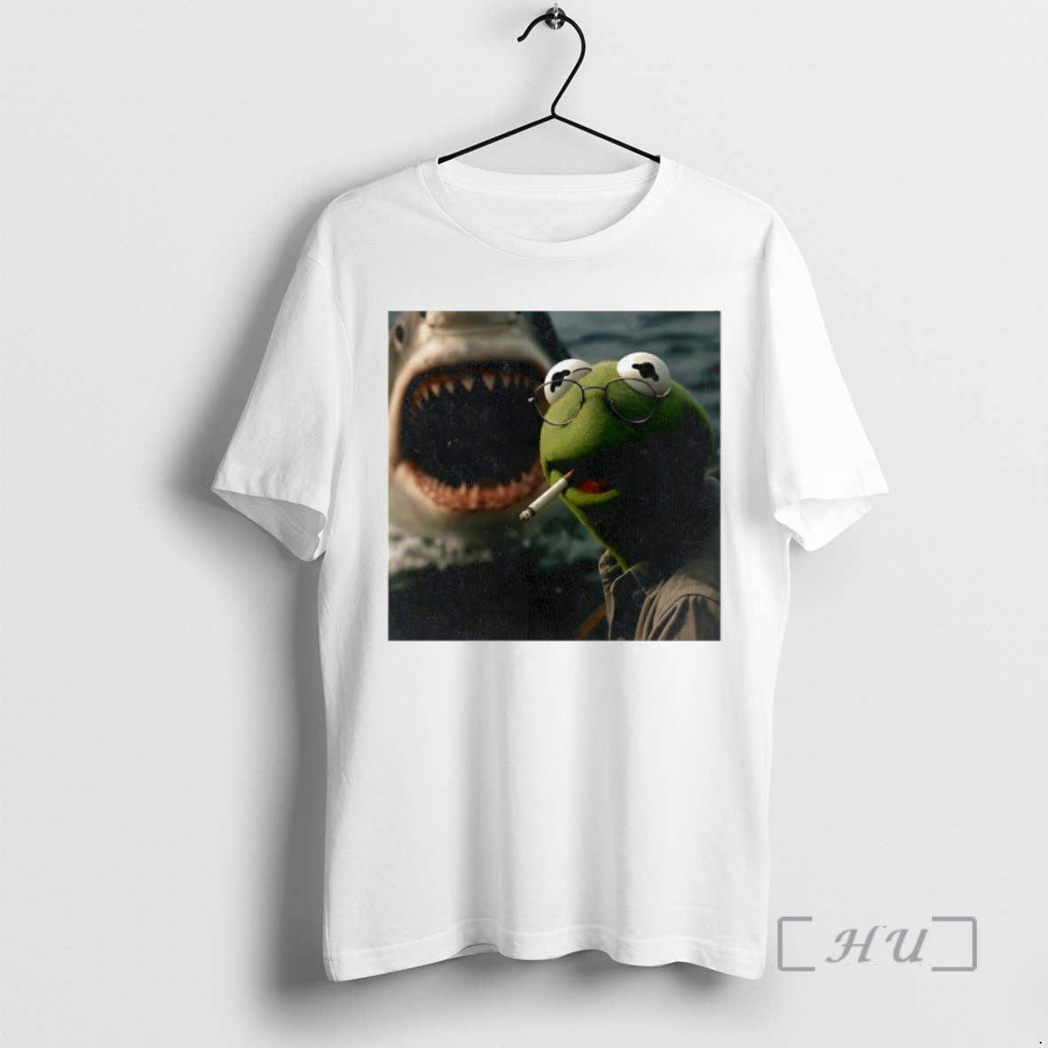 Smoking Frog Meme Shark Attack Parody - clothing by TeeHivey.com