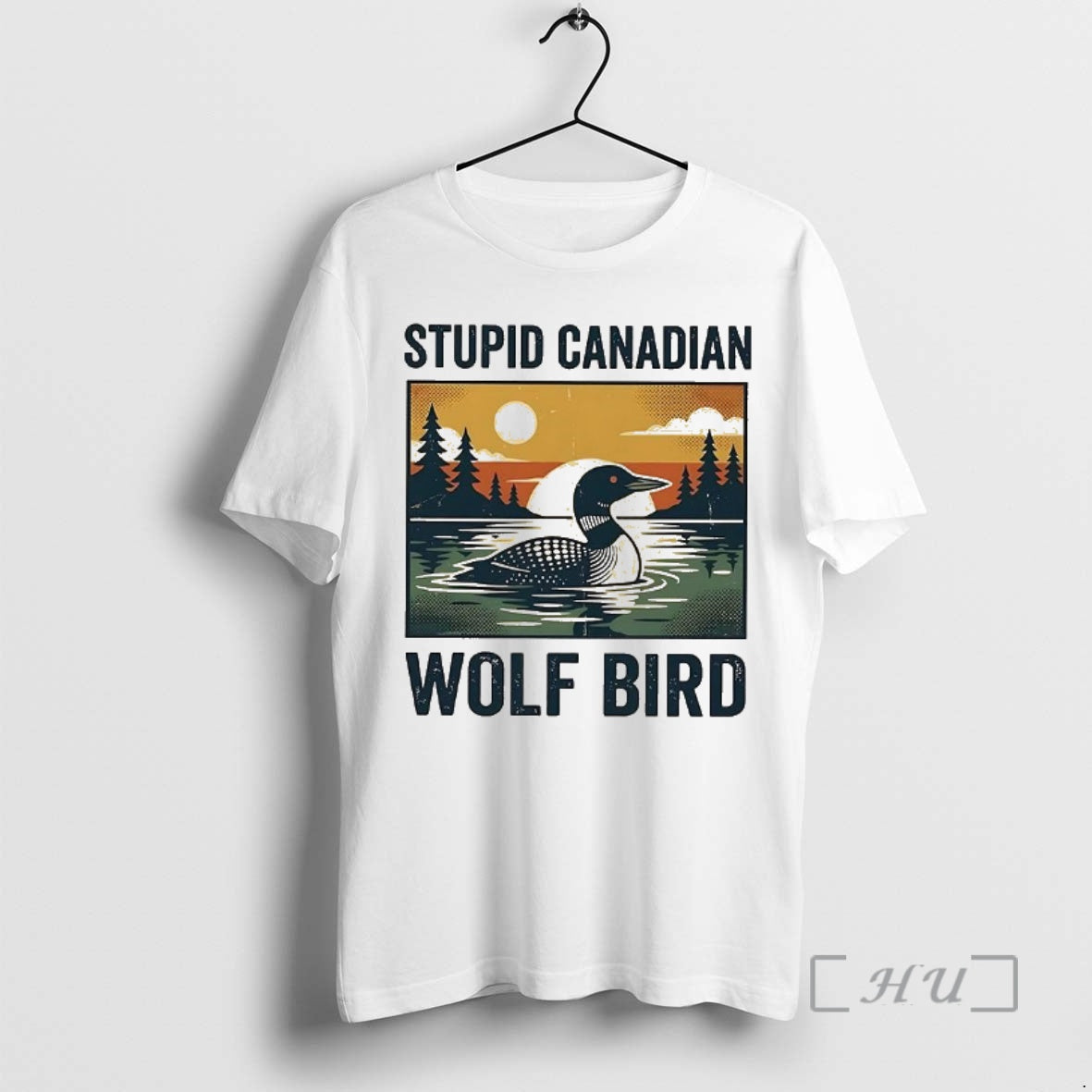 Officials Stupid Canadian Wolf Bird Common Loon Vintage Art - clothing by TeeHivey.com