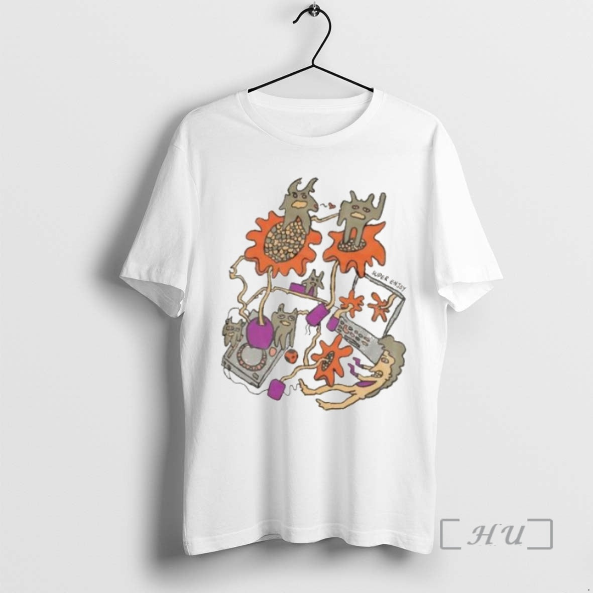 Officials Super Enjoy Dj Animals Graphic Circle White - clothing by TeeHivey.com