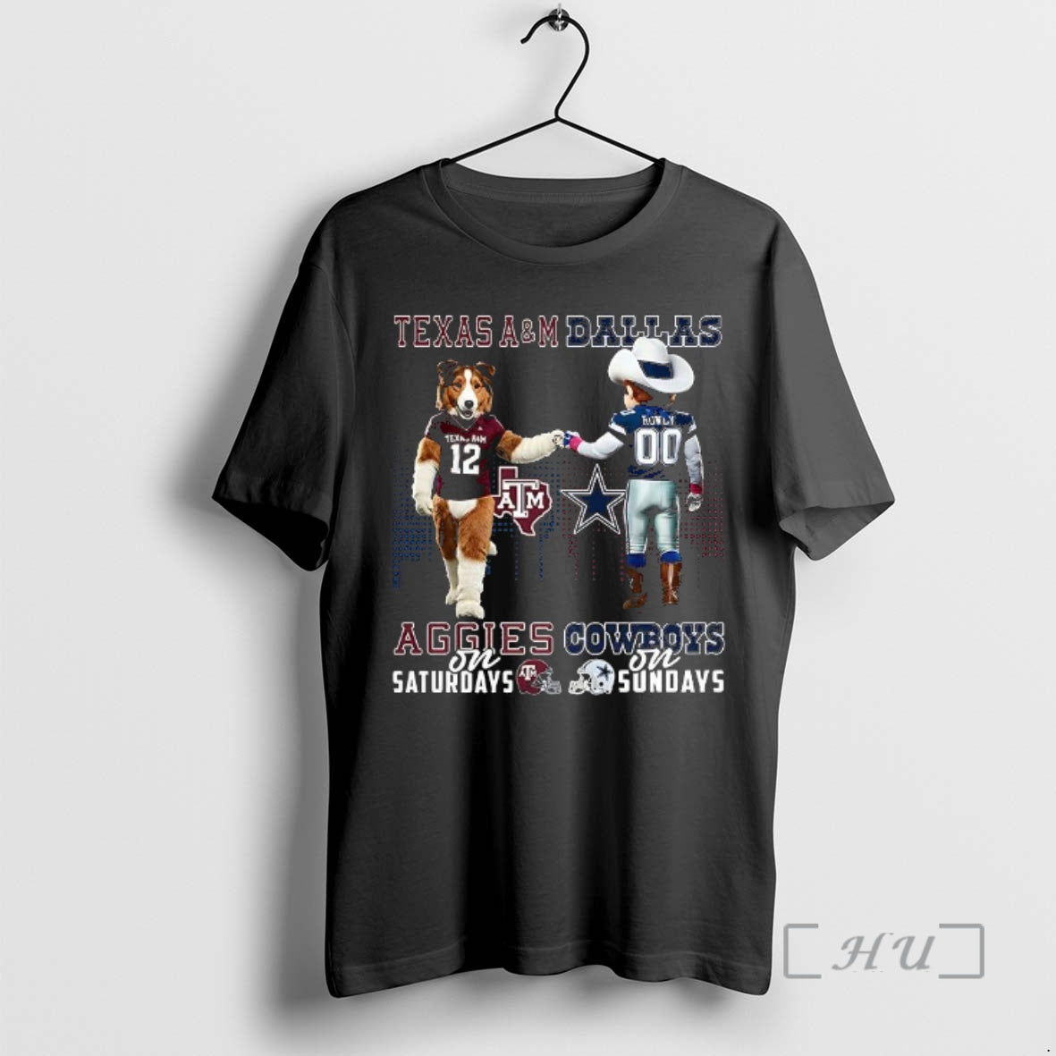Officials Texas Am Aggies On Saturdays Vs Dallas Cowboys On Sundays Mascot Premium T Shirts - clothing by TeeHivey.com