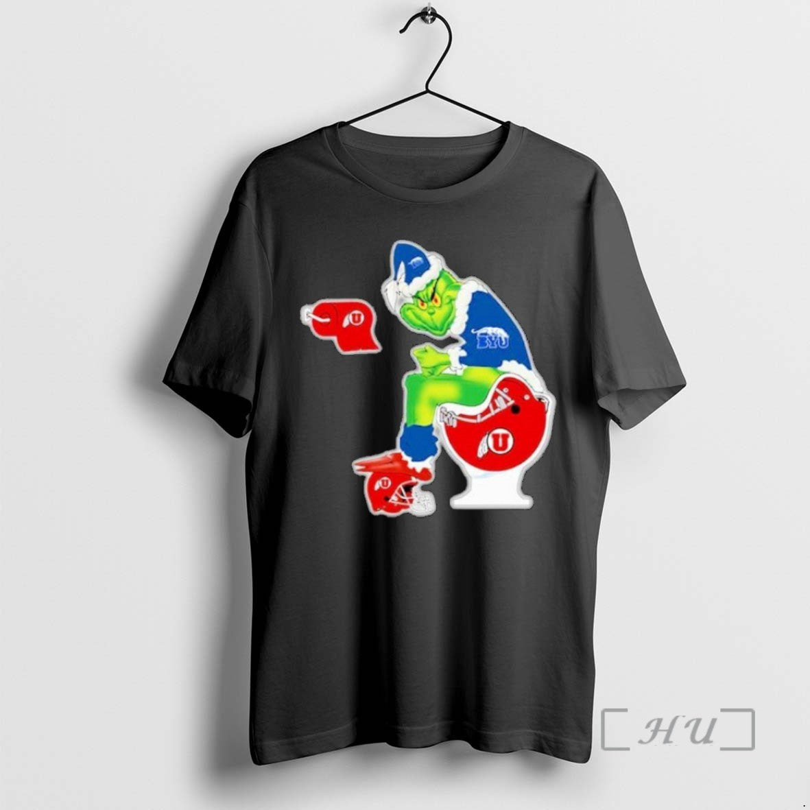 Officials The Grinch Byu Cougars Sitting On Toilet Utah Utes Xmas Holiday Christmas T Shirts - clothing by TeeHivey.com
