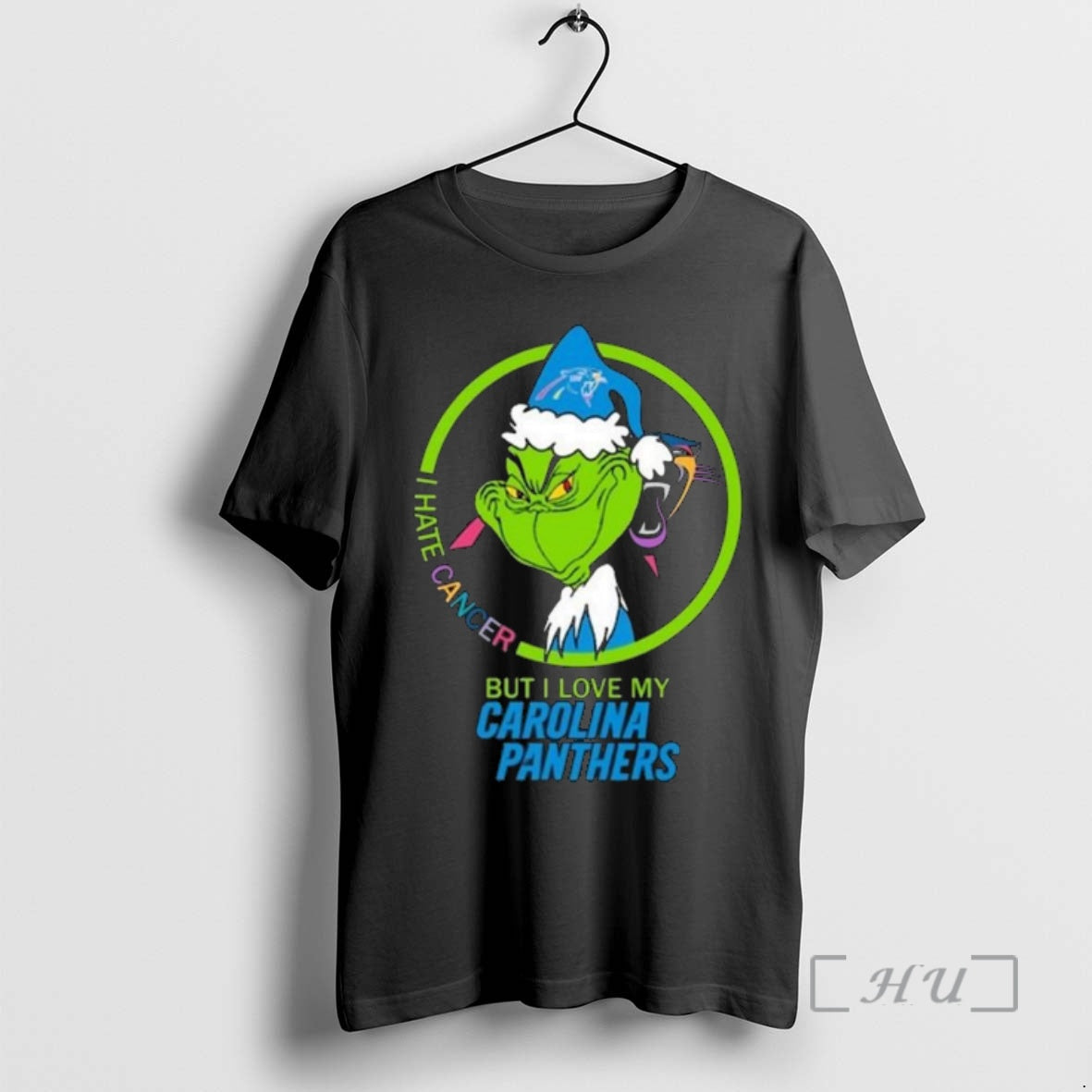 Officials The Grinch I Hate Cancer But I Love My Carolina Panthers Merry Christmas Premium - clothing by TeeHivey.com